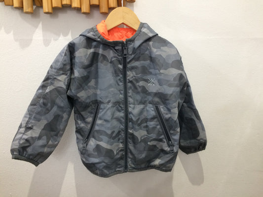 Camo and neon reversible rain jacket 3y