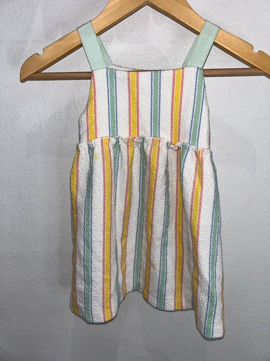 Pastel vertical stripes dress 12-18m