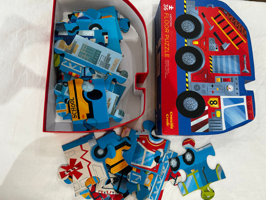 Crocodile Creek vehicles floor puzzle 36 pieces