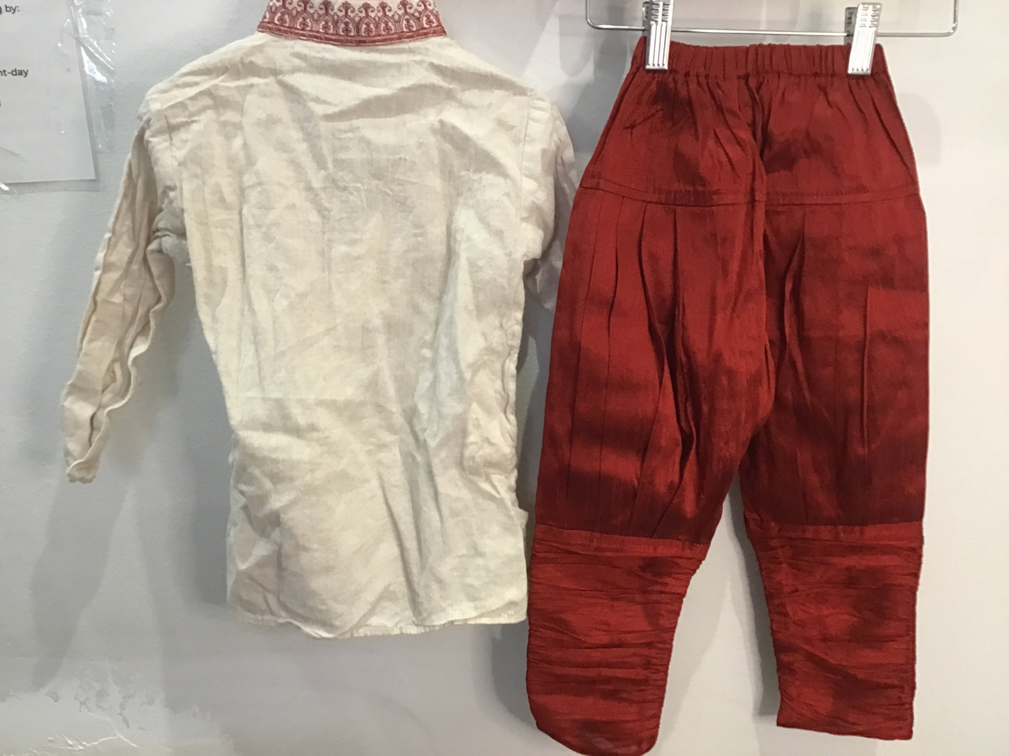 Red and white dhoti set 2-3y
