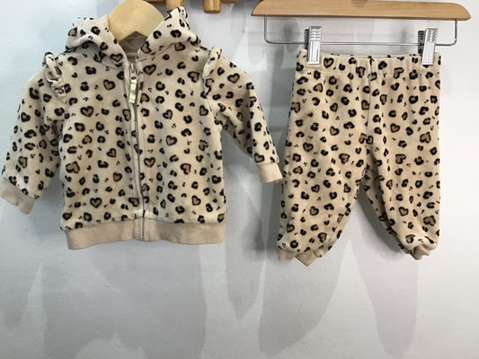 Leopard velour sweatsuit 6m