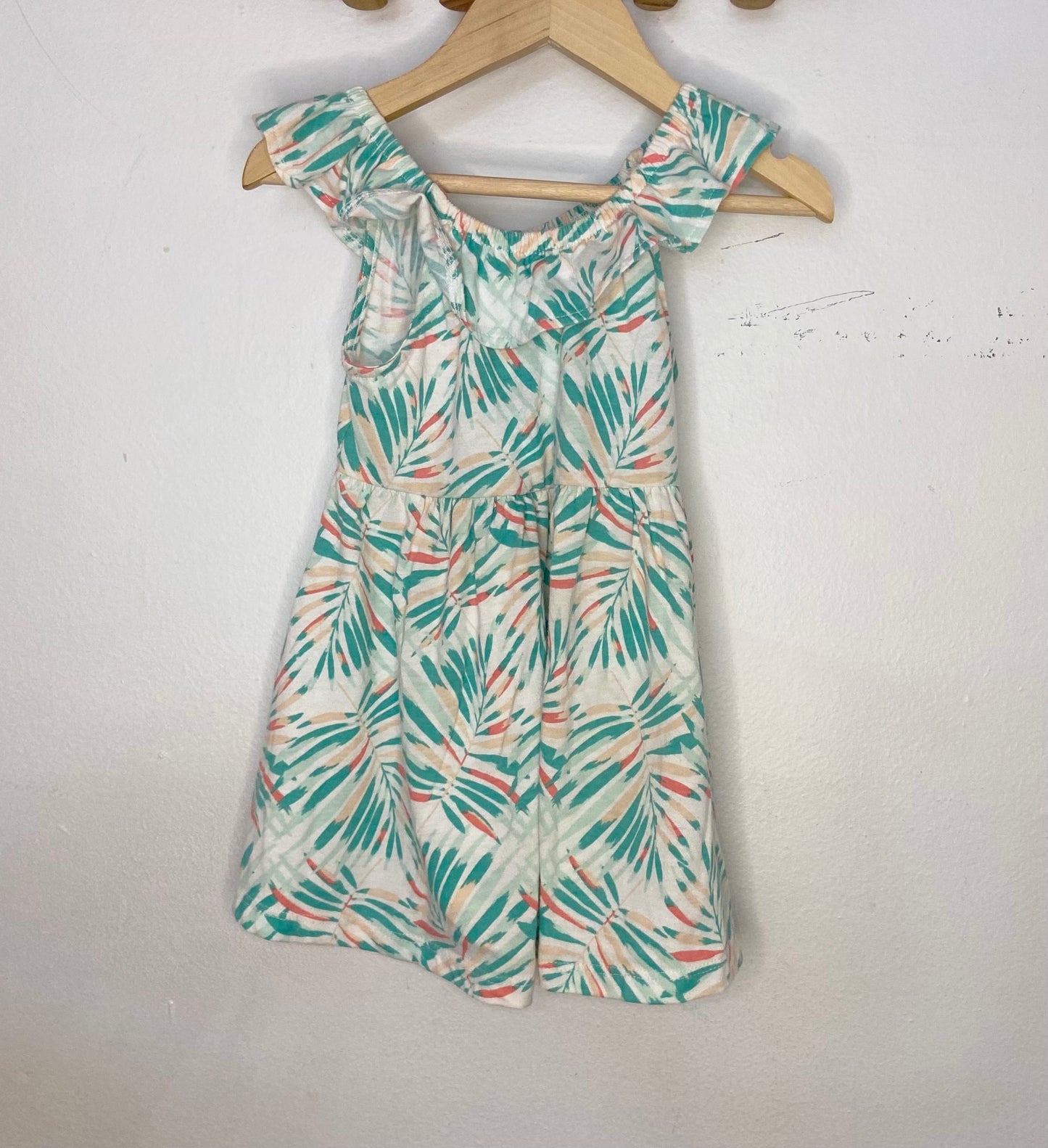 Teal leaves dress 18-24m