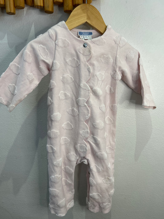 Pink texture clouds romper 6m