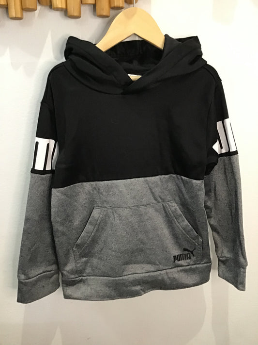 Grey and black activewear hoodie 6y