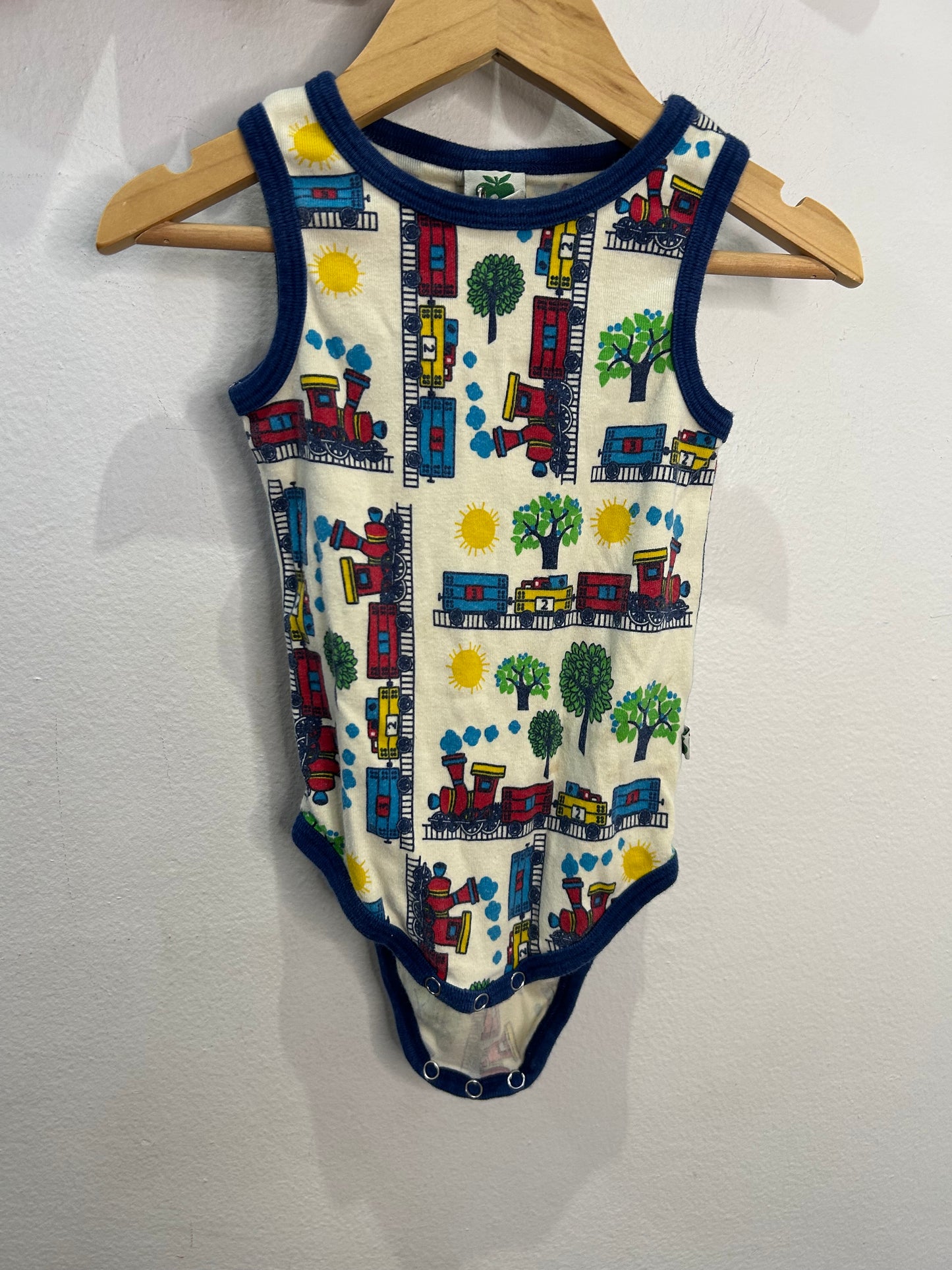 Smafolk train onesie 9m