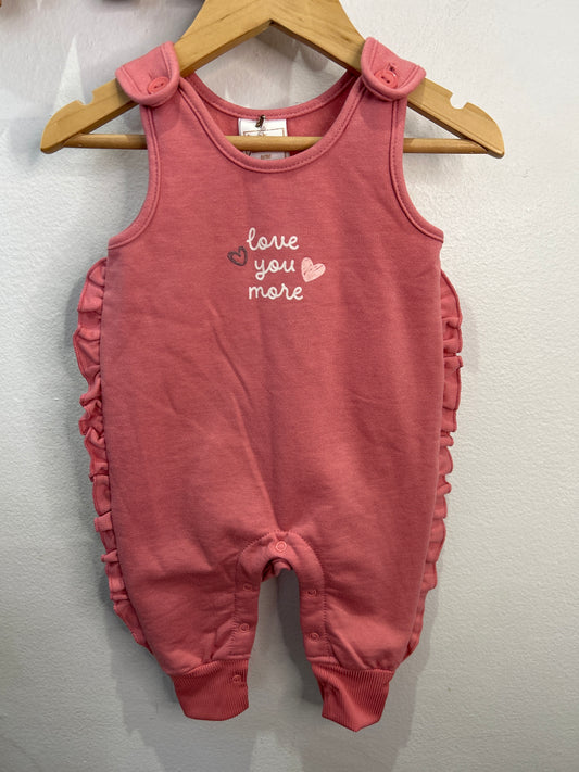 Love you more frilly romper 0-3m