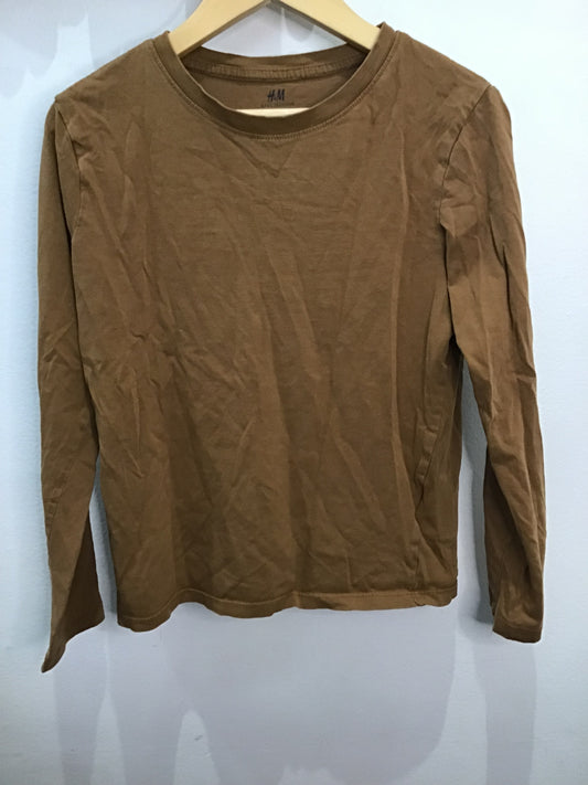Tee brown long sleeve 8-10y