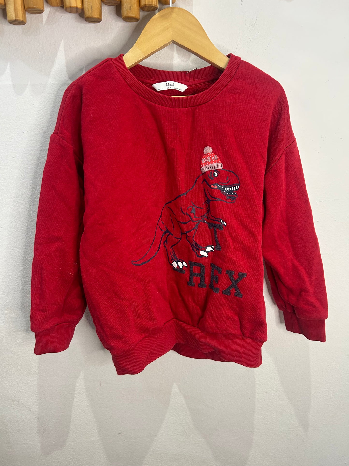 Red rex pullover 5-6y