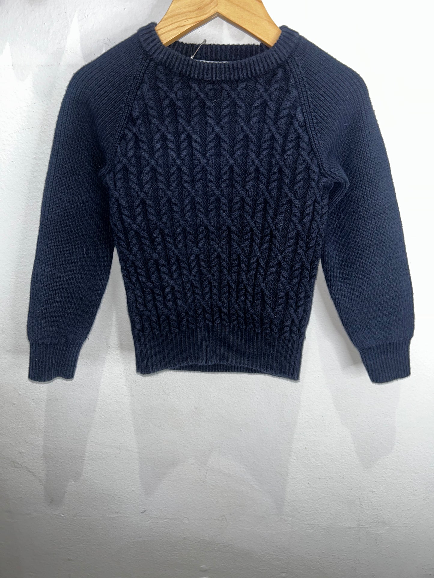 Jacadi navy cable knit sweater 4y