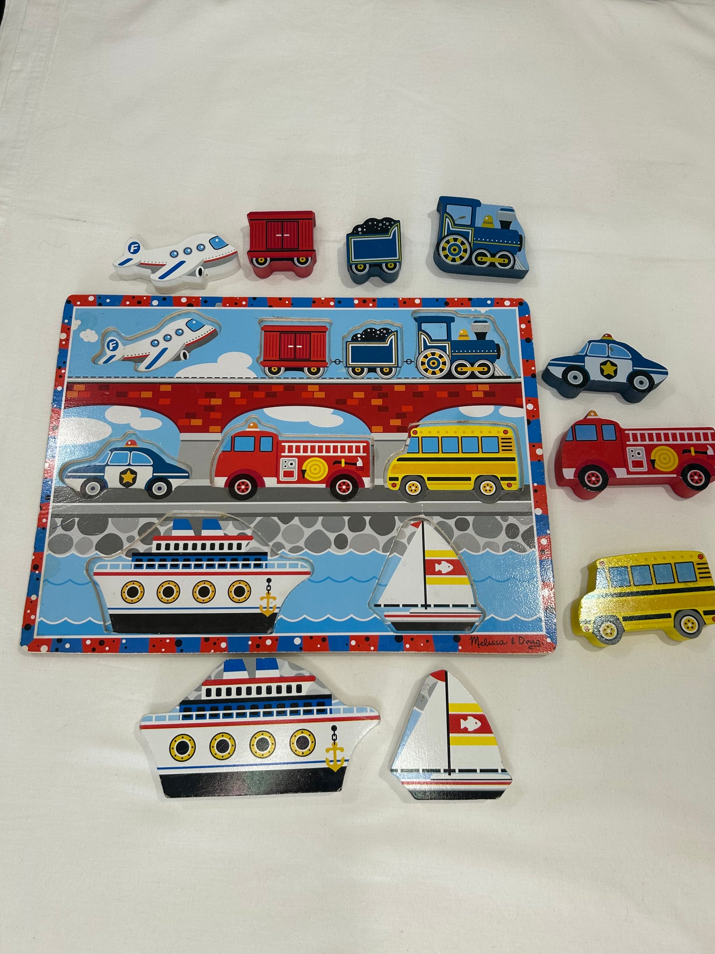 Melissa & Doug transportation wooden puzzle