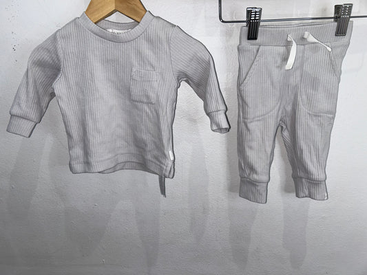 Light grey ribbed set 3m