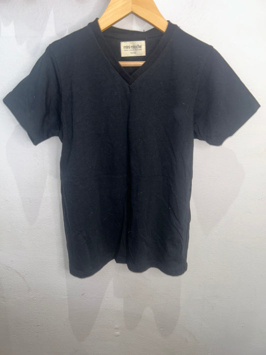 Minimioche v-neck tee black 11-12y