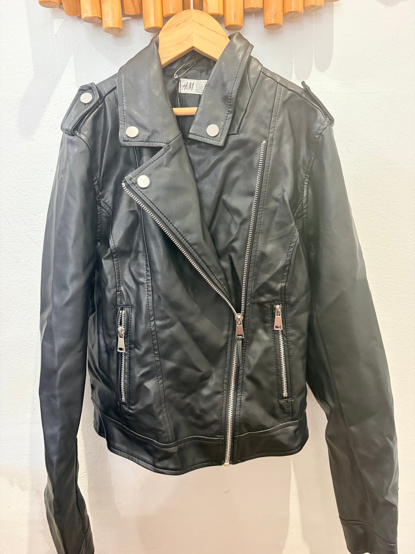 Classic leather jacket 13-14y
