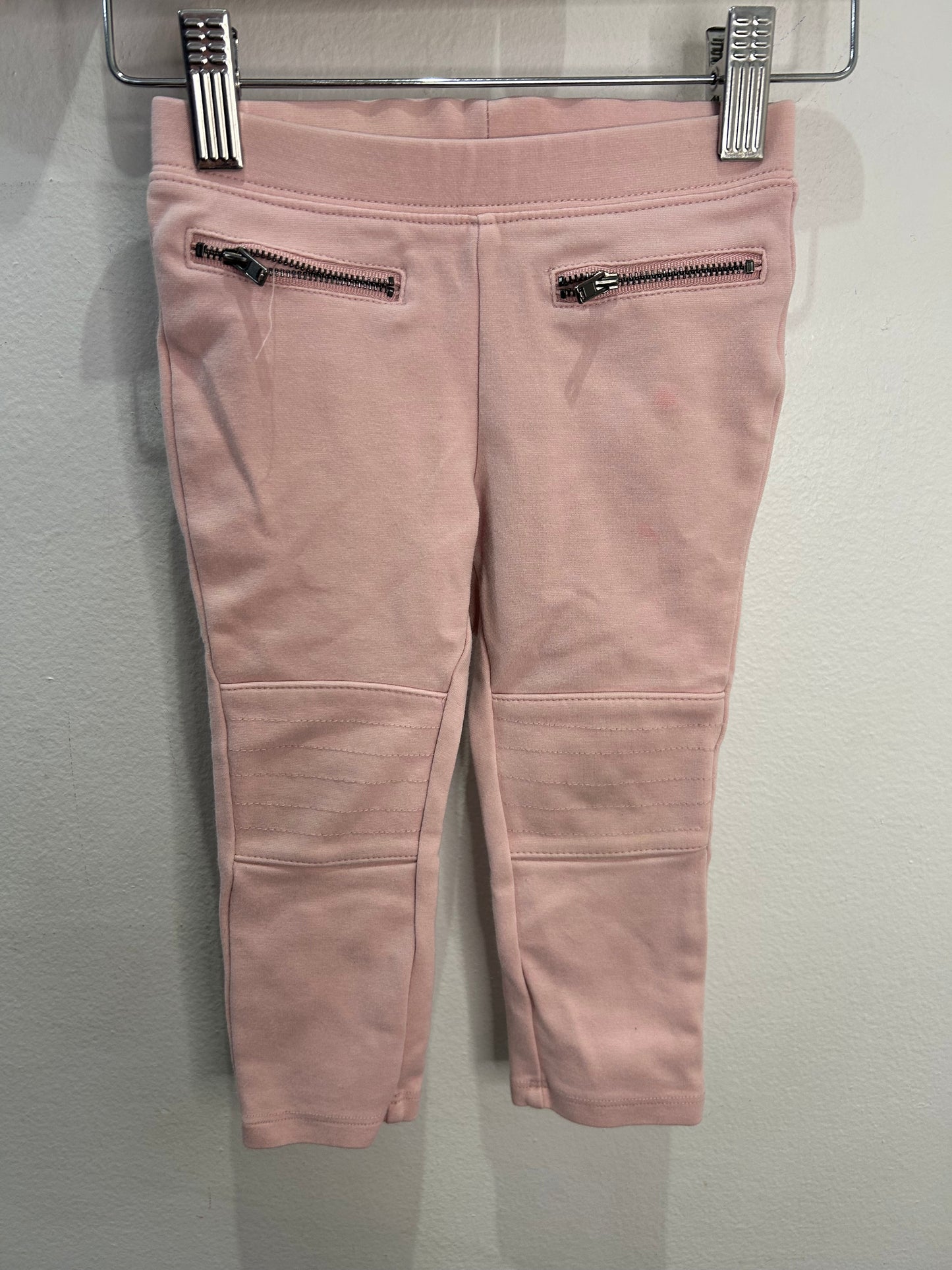Pink reinforced knee pants 2y