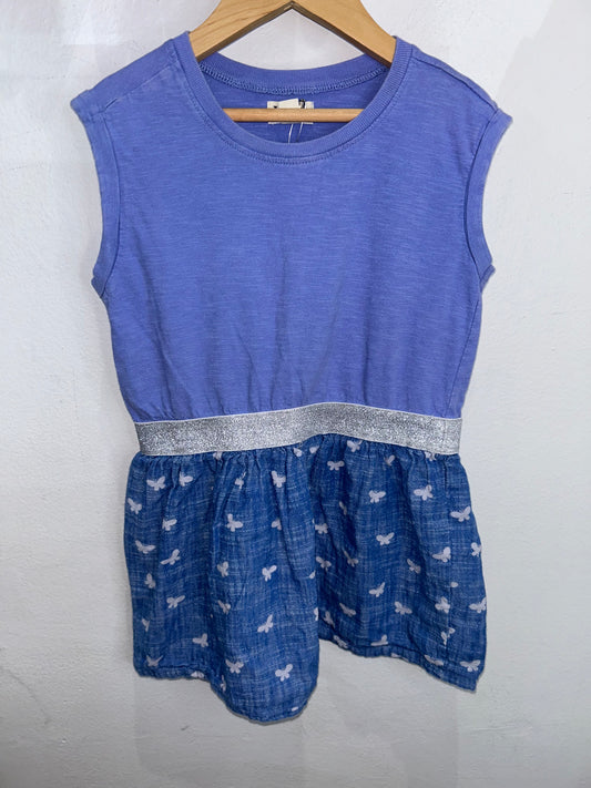 Blue dress w silver sparkle 5y