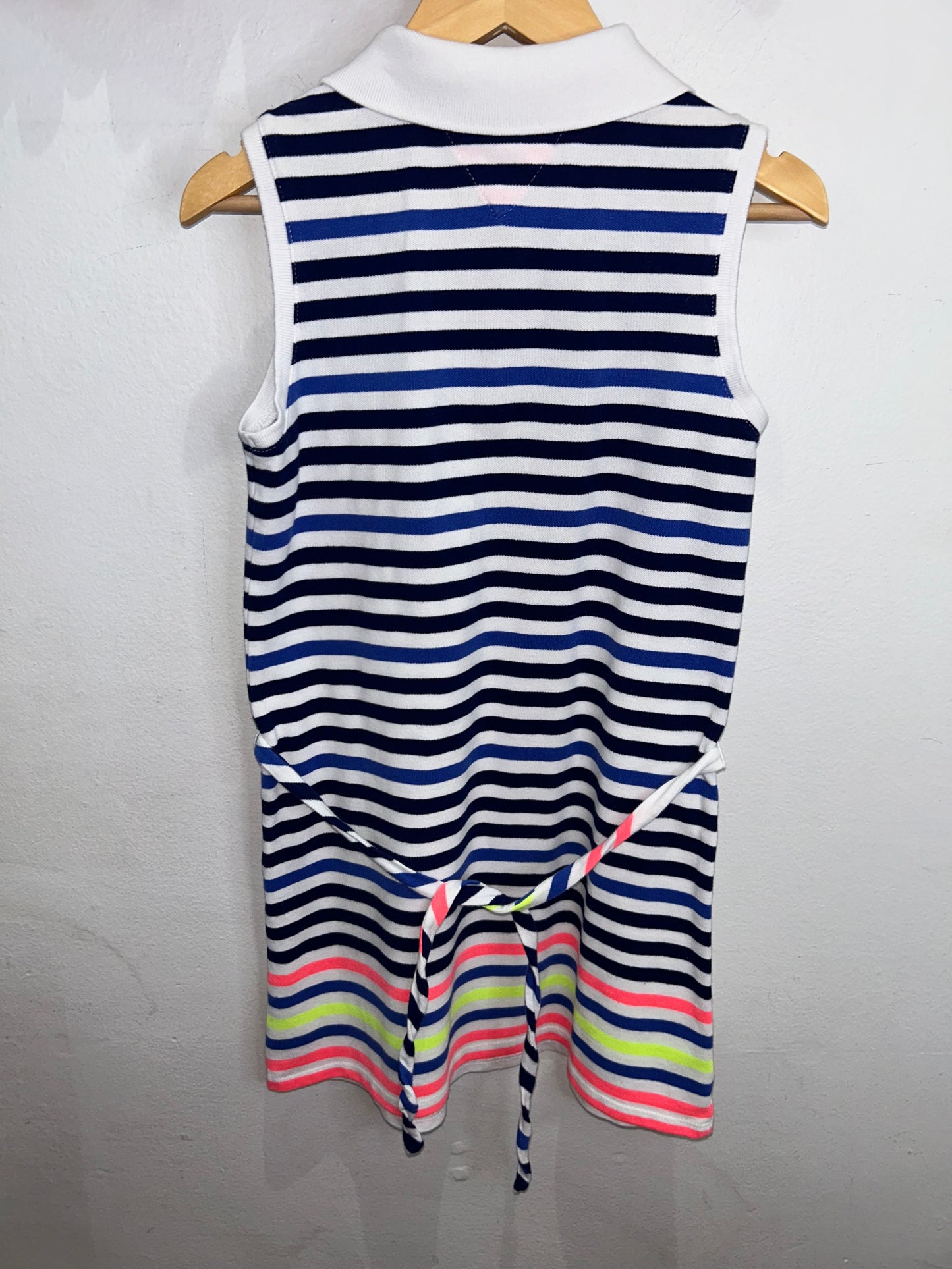 Blue and neon stripes dress 7y