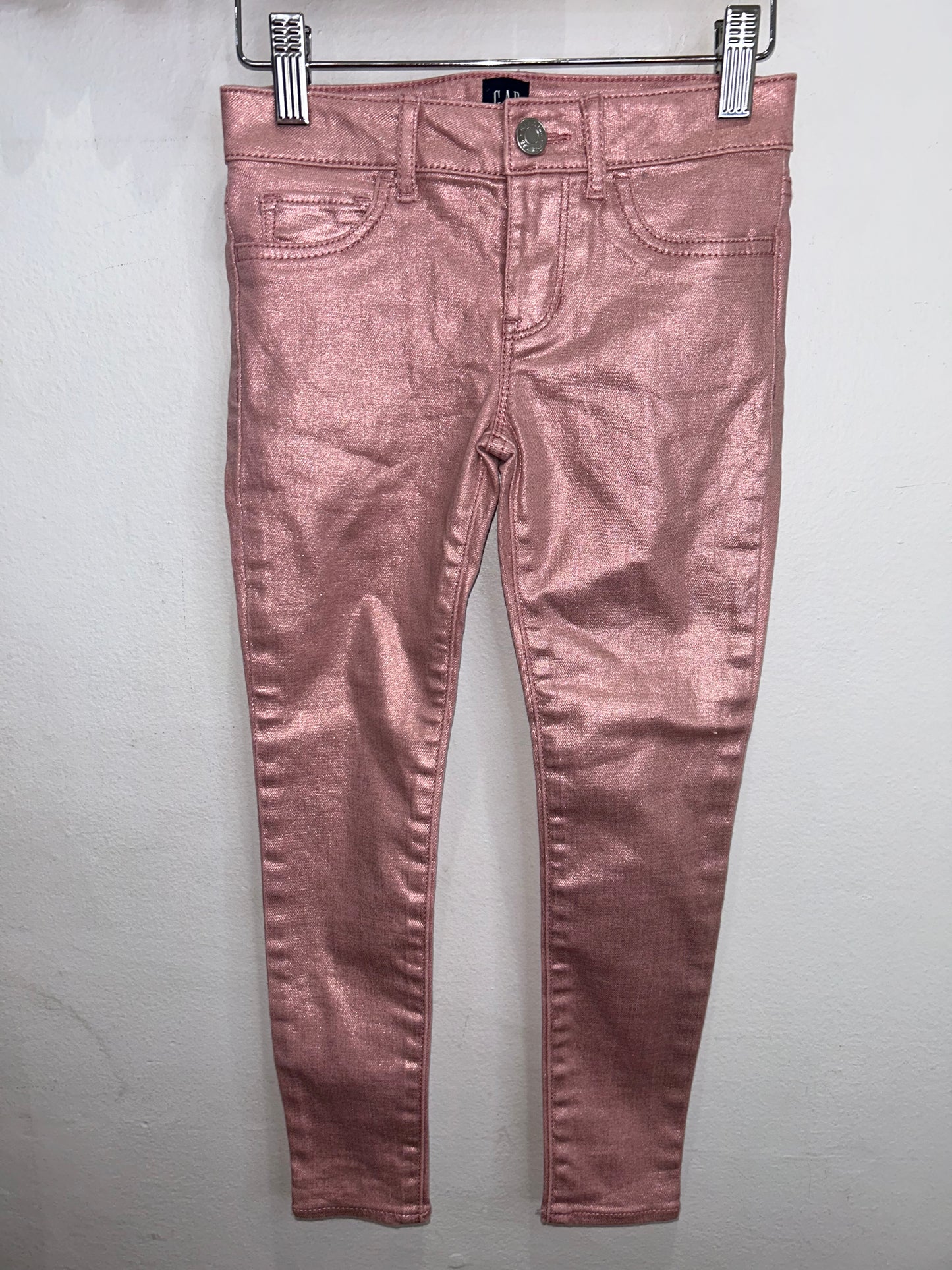 Pink sparkle denim pants 6y