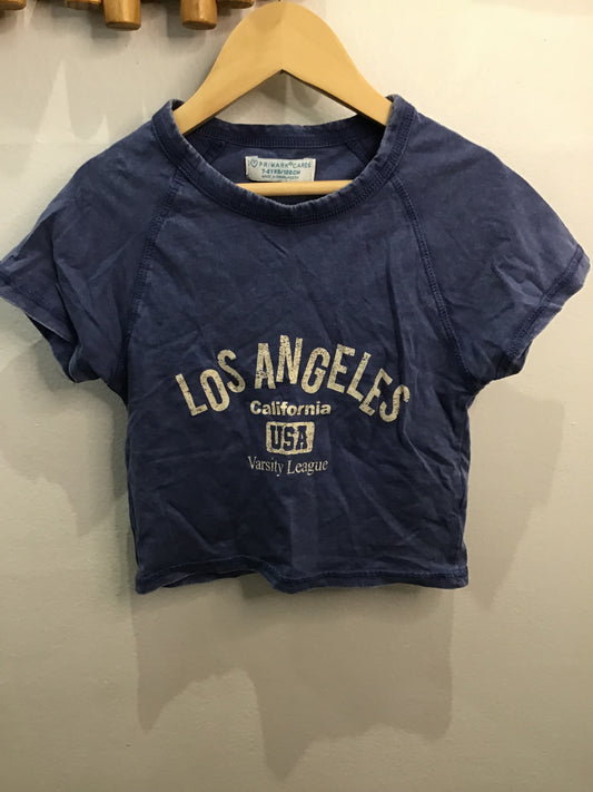 Tee cropped blue LA 7-8y
