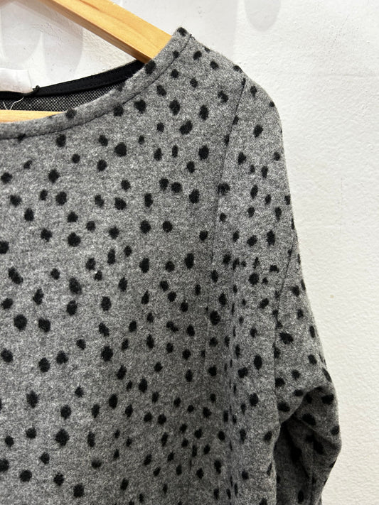 Grey dots fleece dress 11-12y NEW