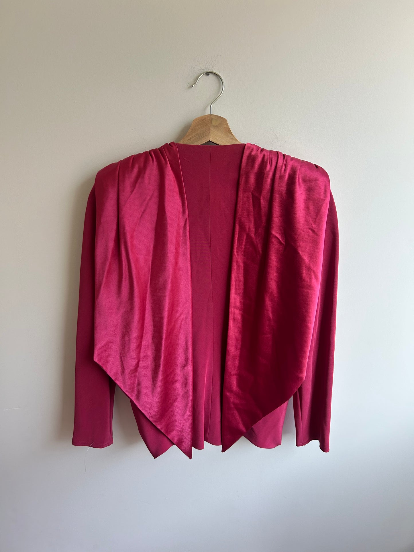 Structured pink satin blouse size 8