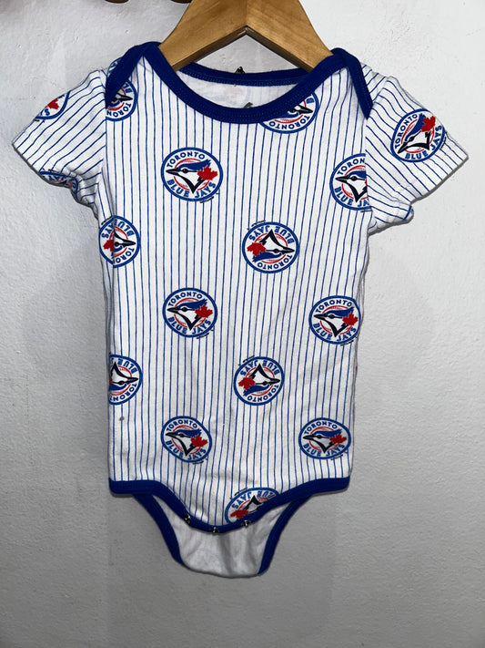 Blue Jays striped onesie 12m