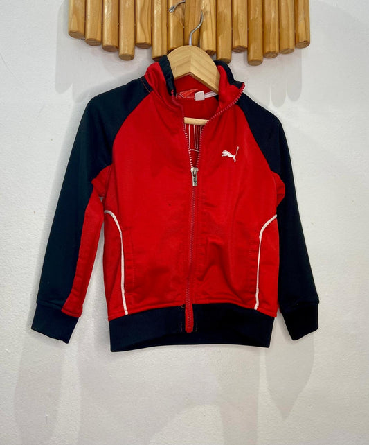 Puma red track sweater 3y