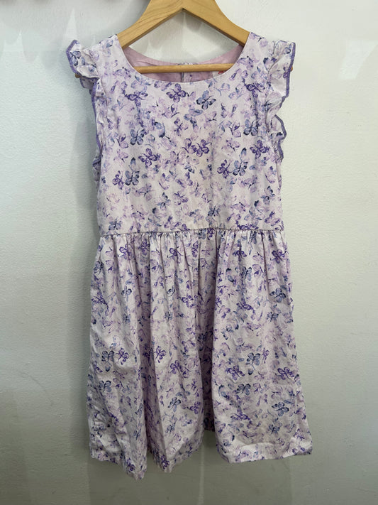 Lilac butterflies dress 7-8y