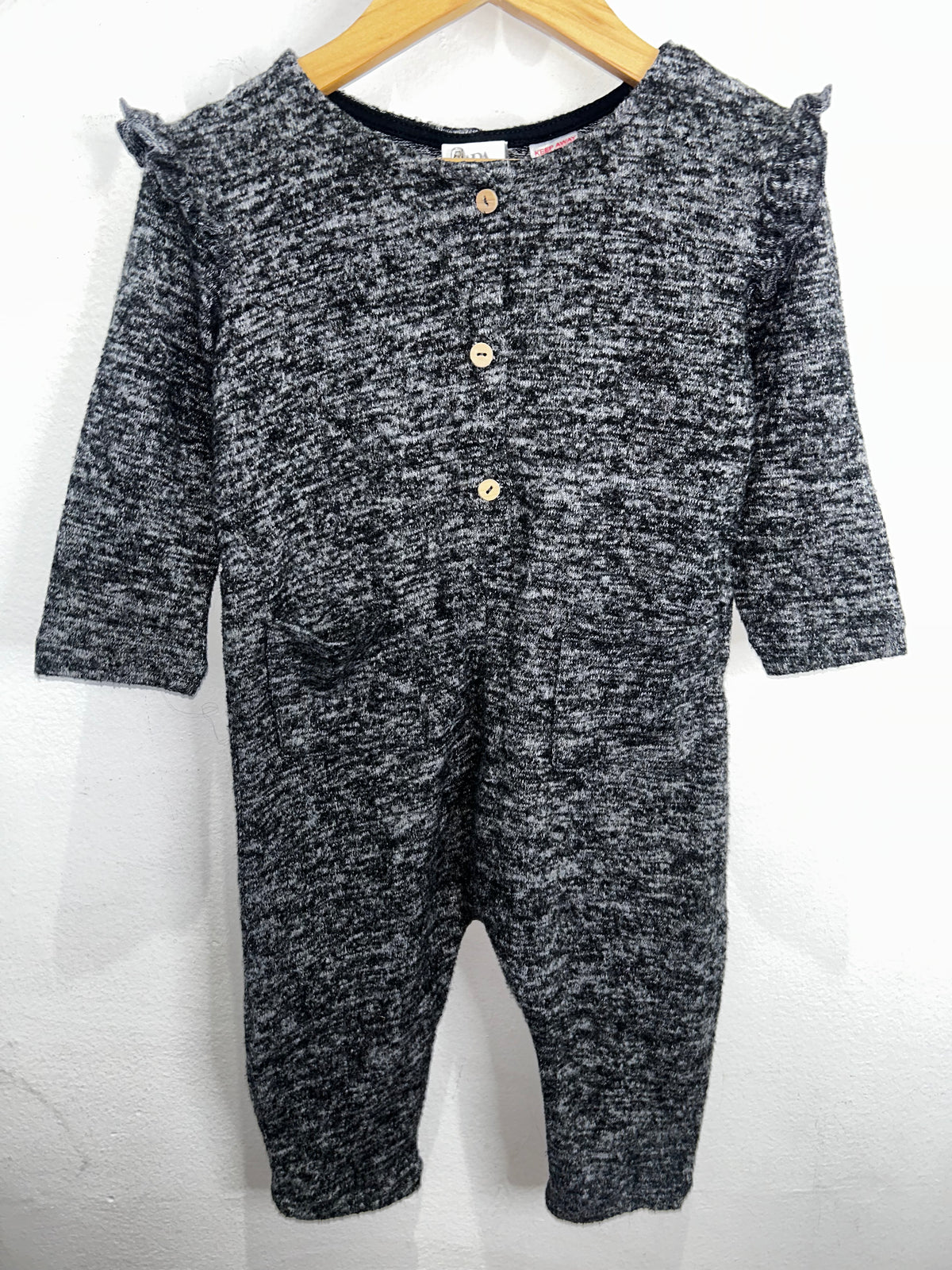 Dark ash knit romper 12-18m