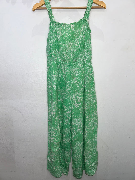 Green floral romper 7-8y