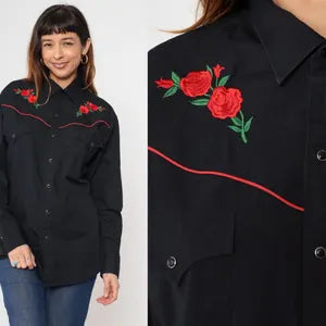Black western shirt S