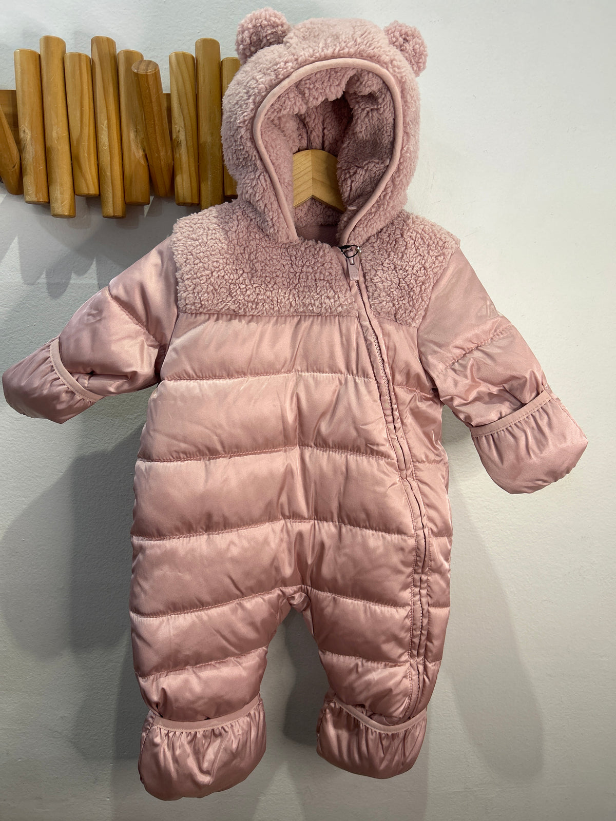 Pink snowsuit 3-6m