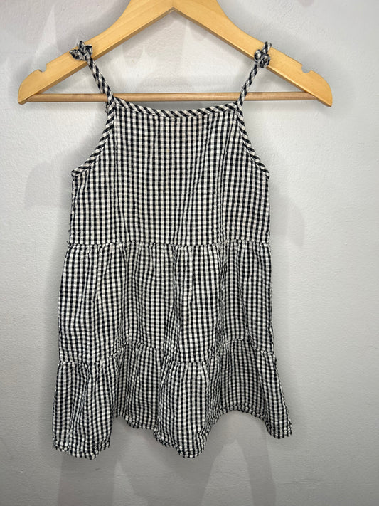 Black gingham dress 3-4y