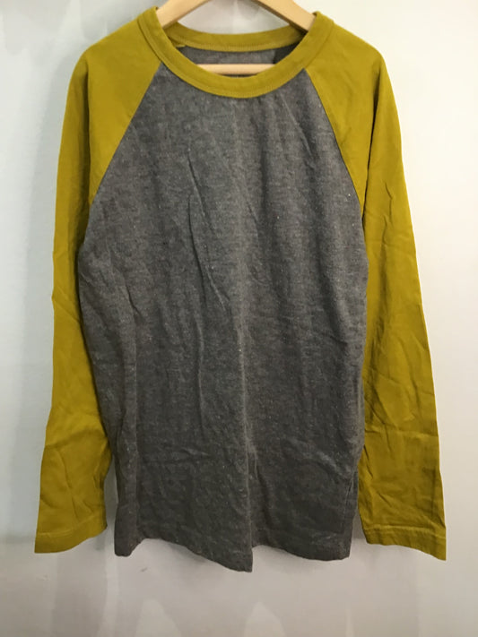 Tee grey and yellow baseball 10-12y