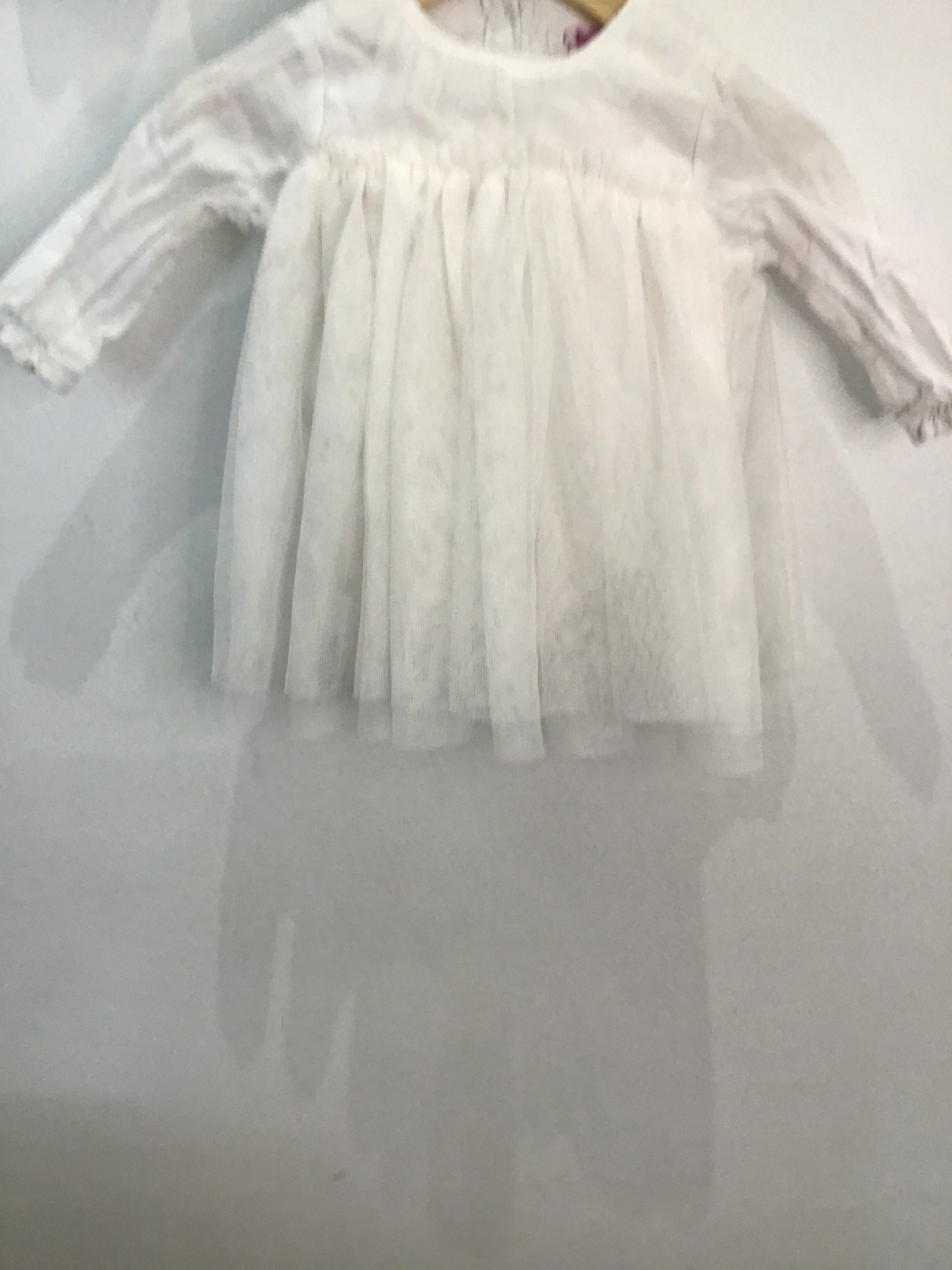 Dress white tulle 0-3m