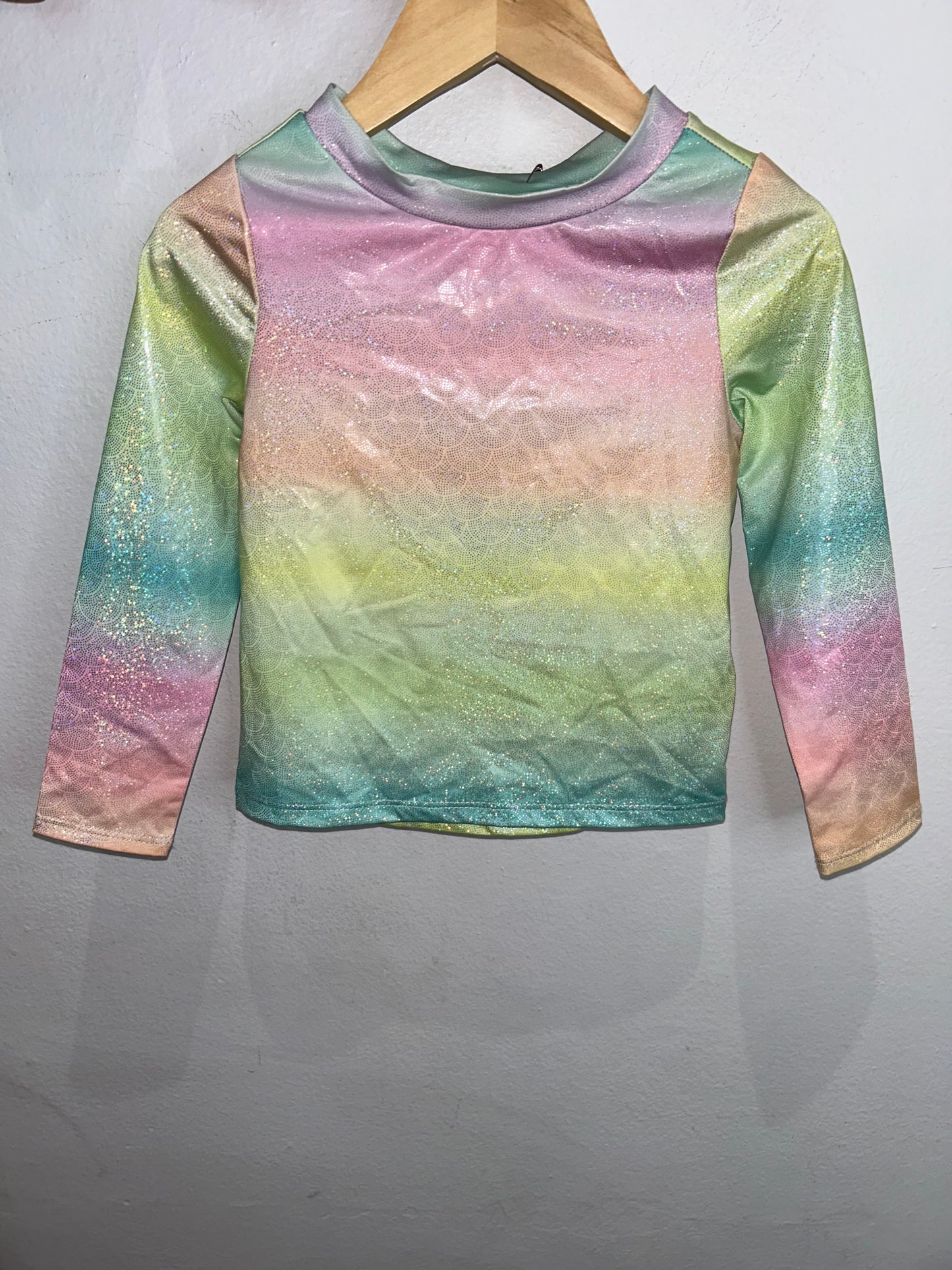 Pastel sparkly swimsuit 2y