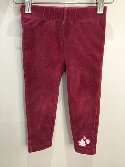 Raspberry stretchy pants 24m