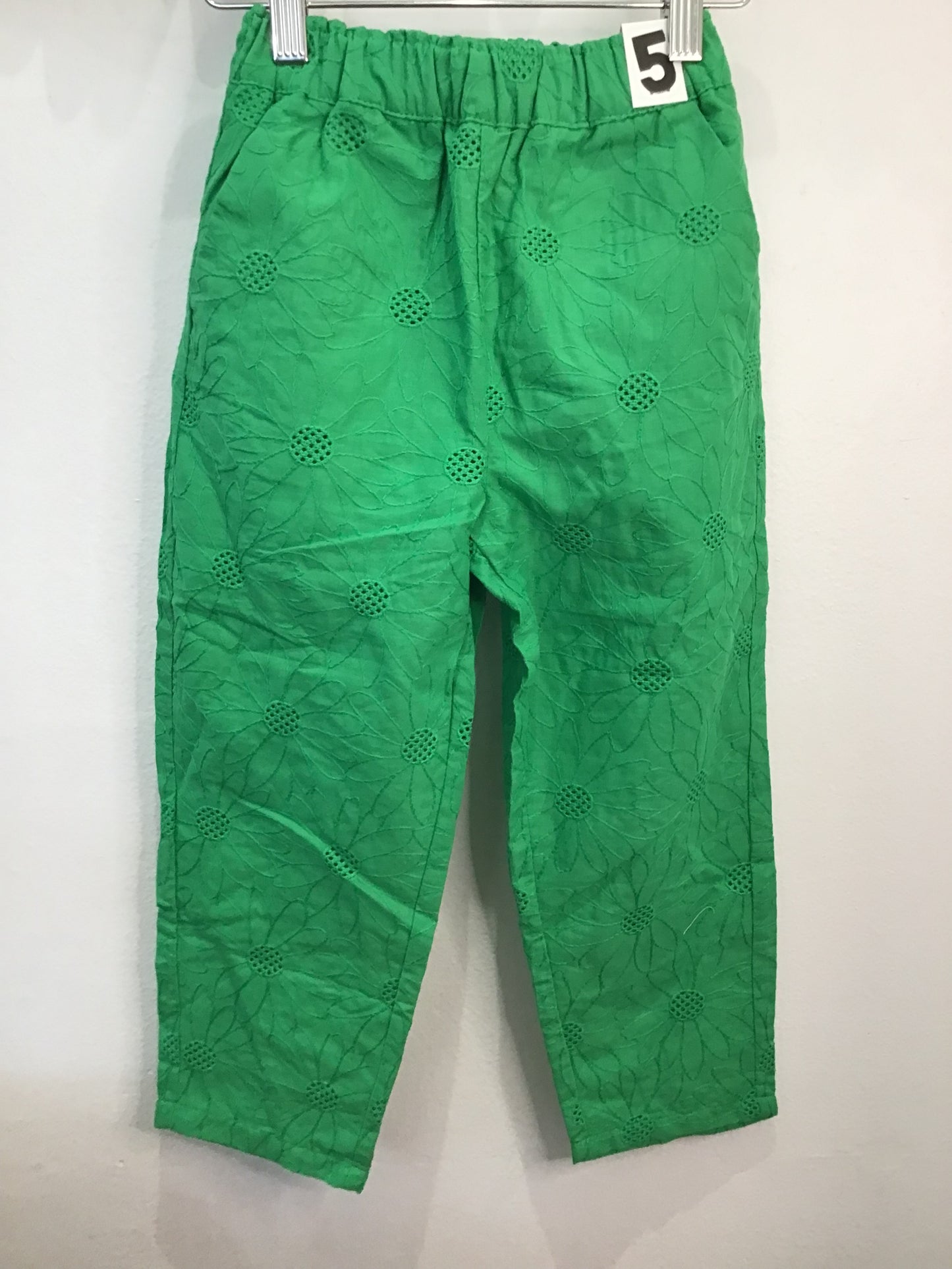 Pants green embroidered 5y NEW