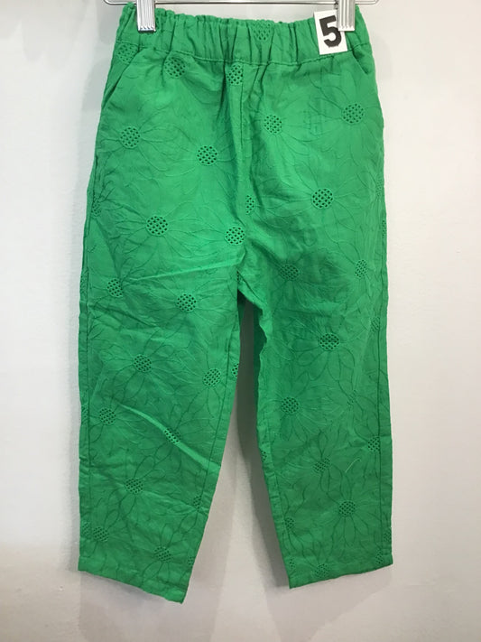 Pants green embroidered 5y NEW