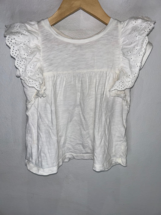 White eyelet tee 2-3y