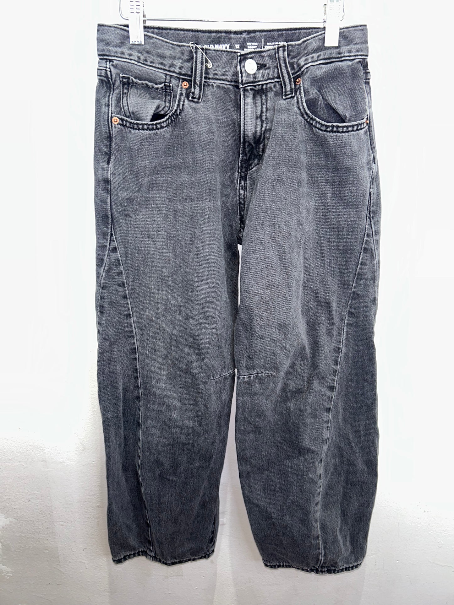 Black baggy barrel jeans 12y