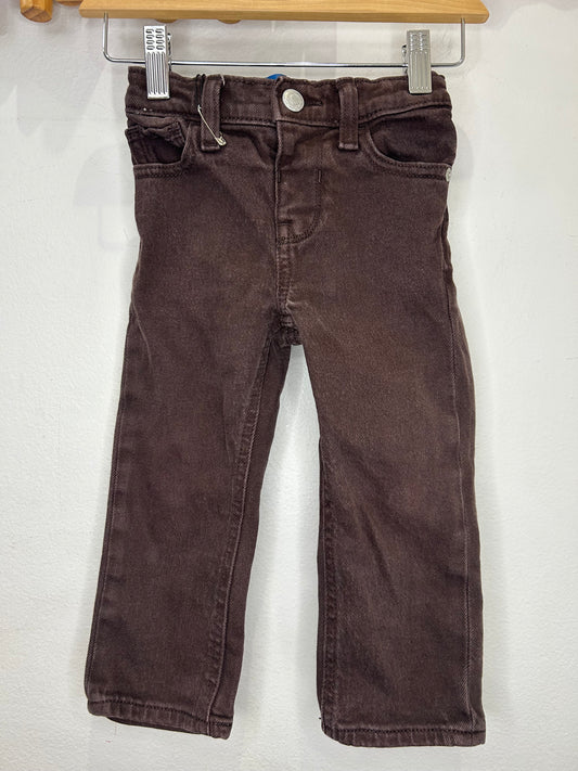 Brown straight jeans 2y
