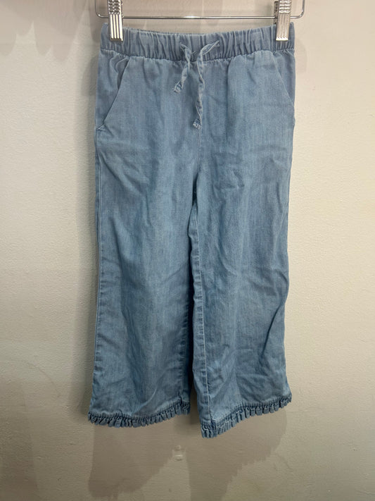 Chambray wide leg pants 5-6y