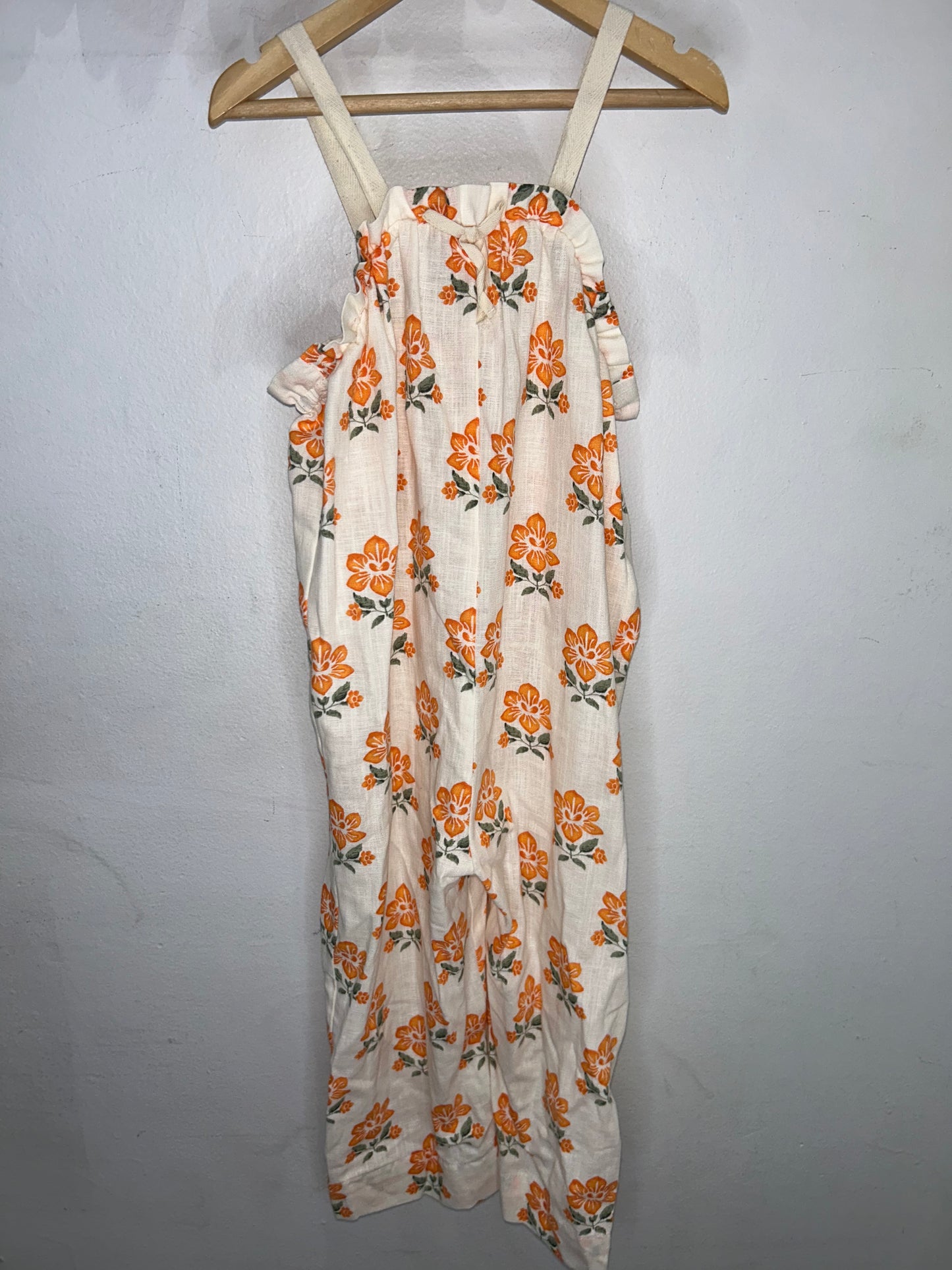 Orange flowers romper 5y NEW