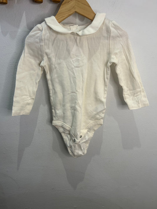 Cream collar onesie 12-18m