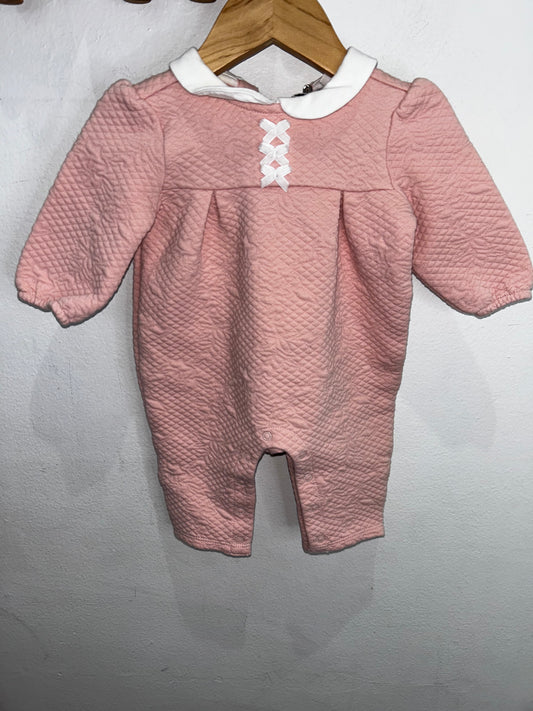 Quilted pink romper 0-3m