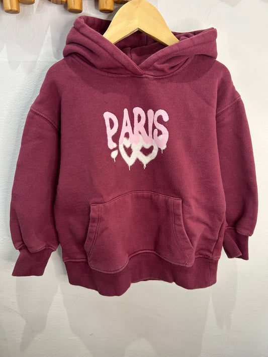 Paris bordeaux hoodie 6y