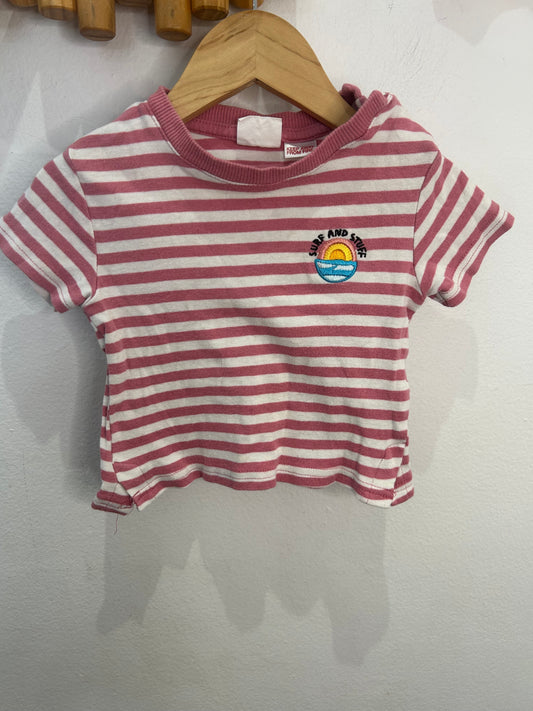 Surf and stuff stripe tee 6-9m