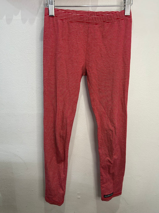 Villervalla red striped leggings 8-9y