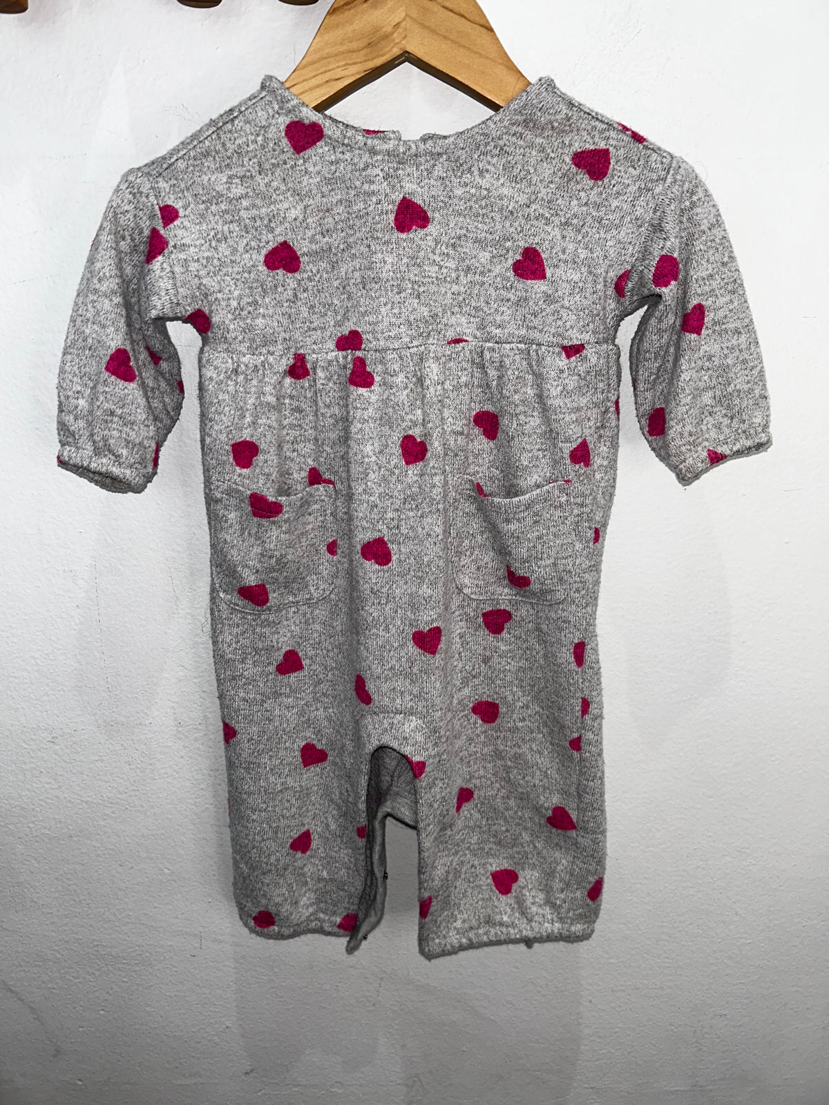 Hearts knit romper 0-3m