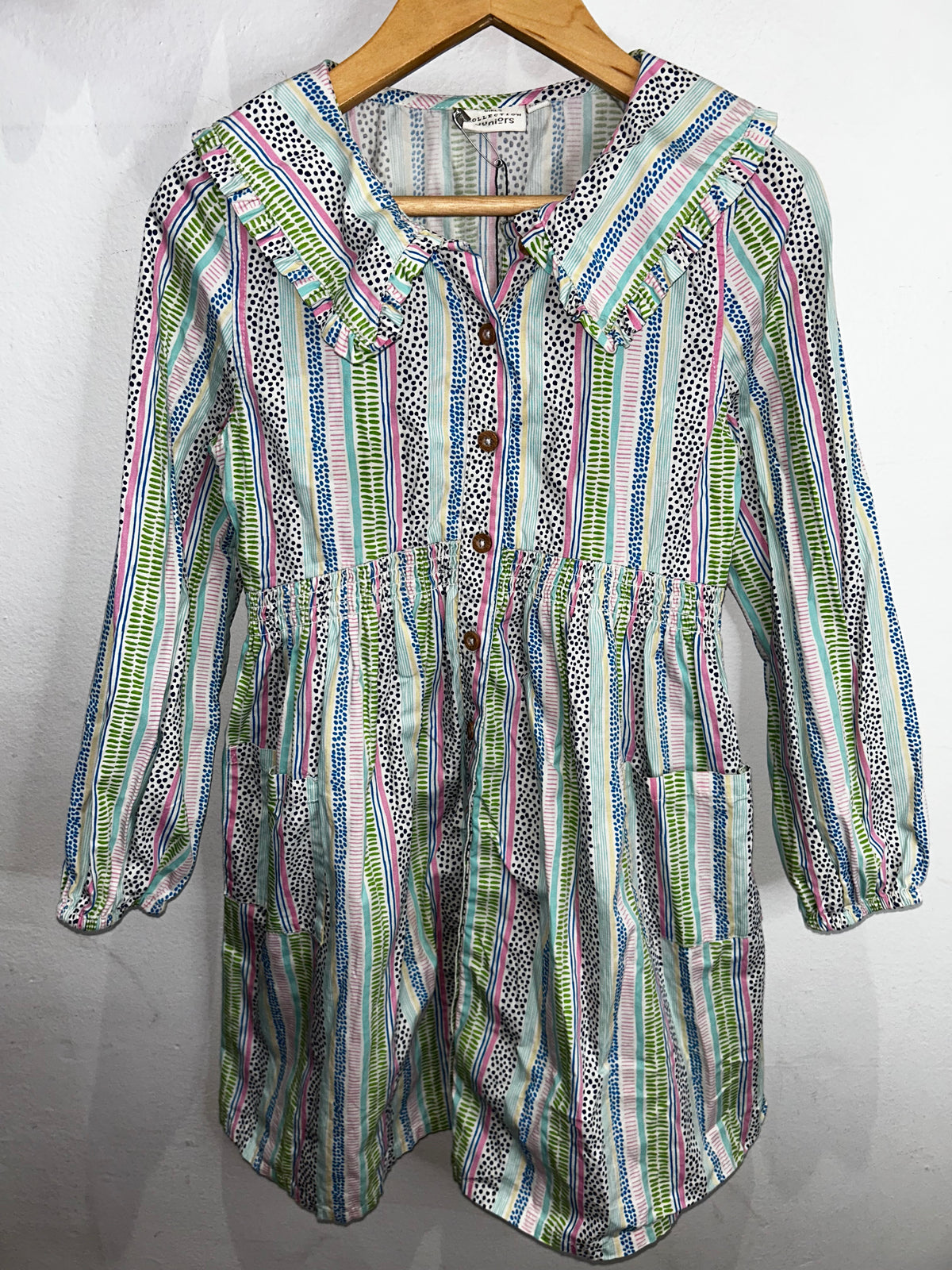Dots stripes funky dress 8-9y